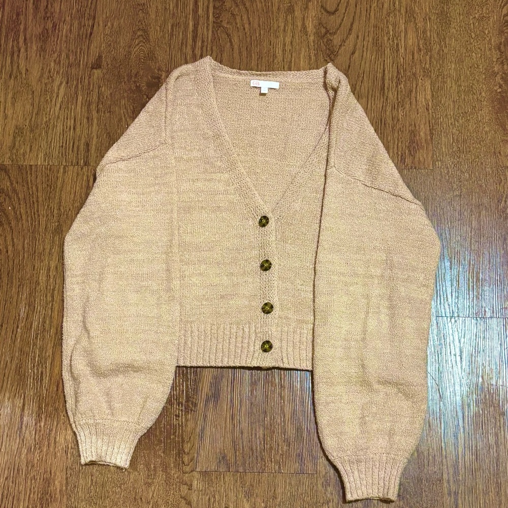 Women's Beige Cardigan Sweater